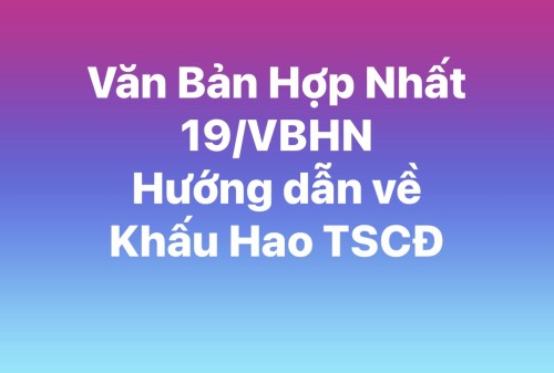 Văn bản Hợp nhất 19/VBHN khấu hao tài sản cố định