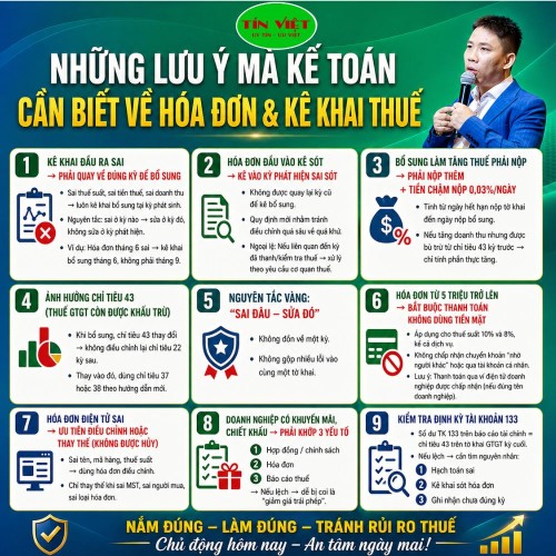 Những lưu ý kế toán cần biết về hóa đơn và kê khai thuế 2026