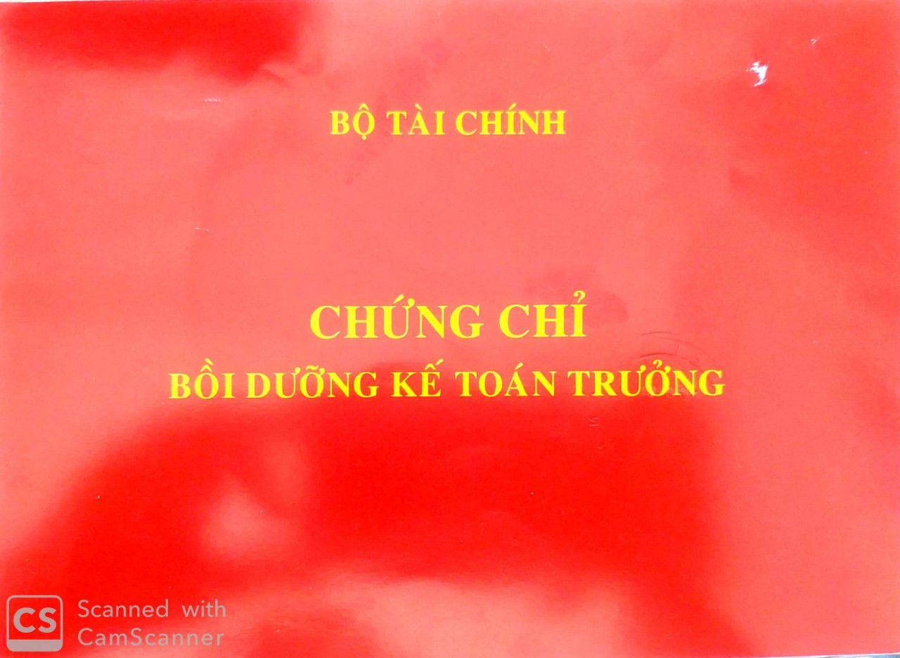 Chứng chỉ kế toán trưởng của Học Viện Tài chính trực thuộc Bộ Tài Chính