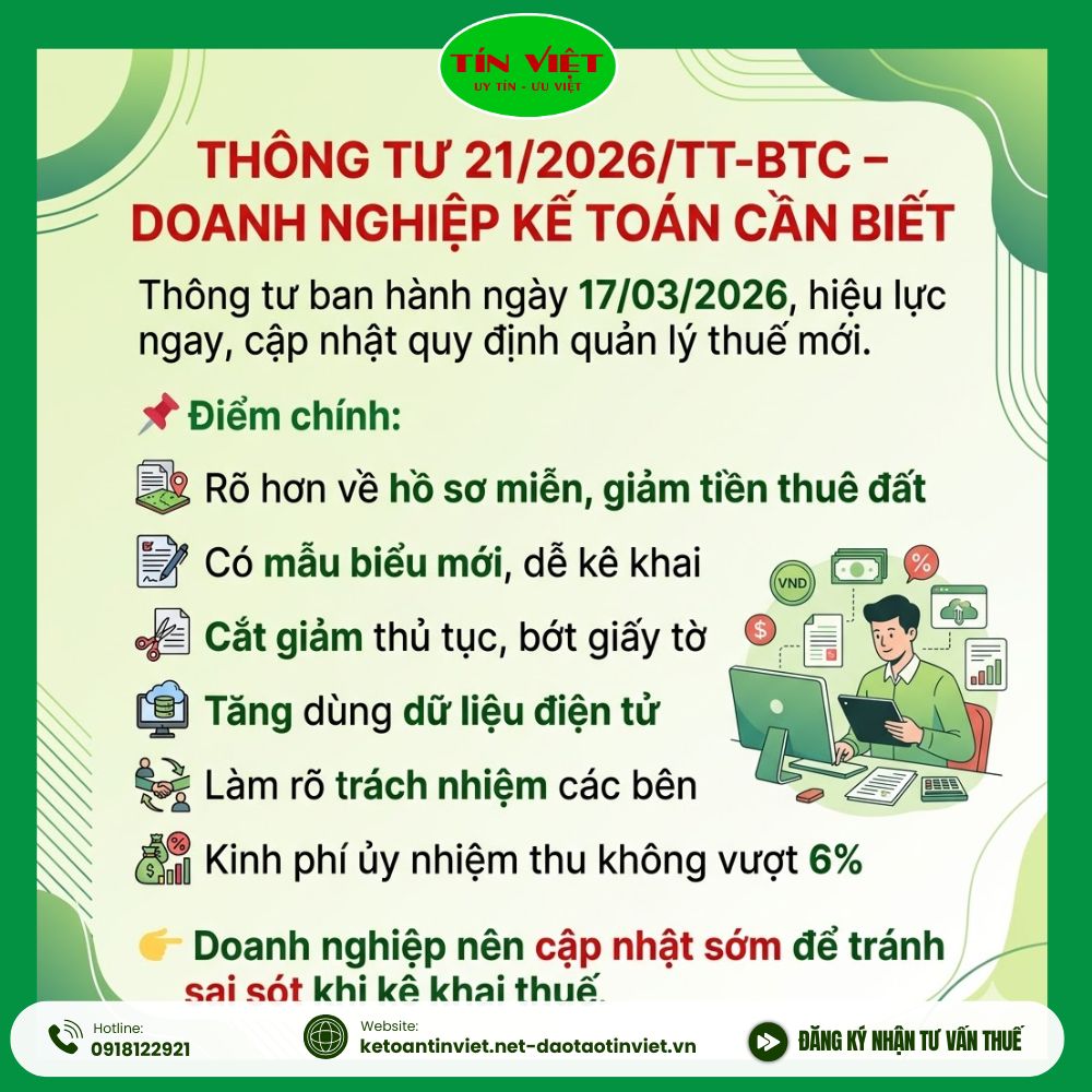 Thông tư 21/2026/TT-BTC do Bộ Tài chính ban hành ngày 17/03/2026