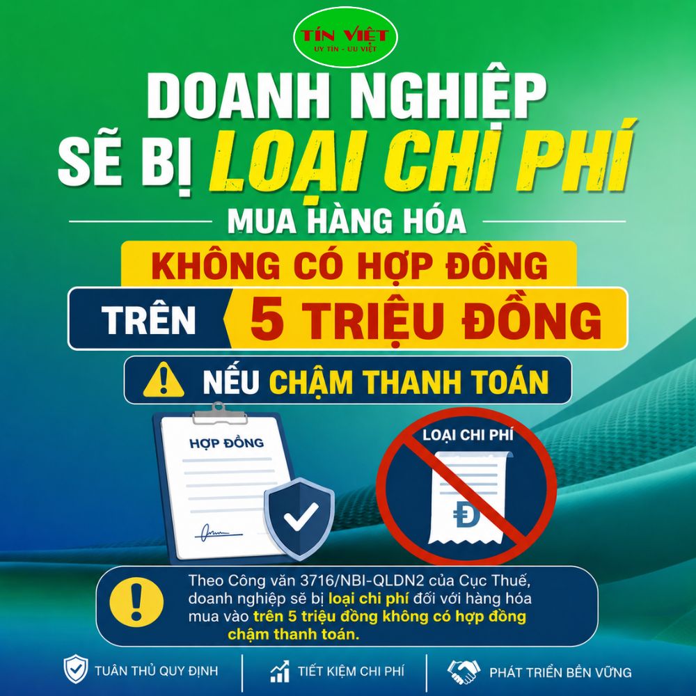 Doanh nghiệp sẽ bị loại chi phí nếu mua hàng hóa nếu không có hợp đồng trên 5 triệu đồng